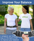 Senior woman wearing Seven Handle Gait Belt for Seniors Easy Quick Release Transfer Belt With Seven Handles outdoors