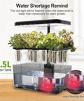 8 Pod Hydroponics Growing System With LED Grow Light For Indoor Herb Garden, See Through Water Tank, red water shortage reminder