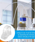 4 Pcs Clear Plastic Hose Clamps With Half Inch Interface Heavy Duty Double Snap Grip Ratcheting Adjustable Clamp installed on tubing