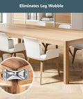 Kerf Mount Corner Brackets 4 Pack With Hardware For Table Legs And Aprons; installed under wooden dining table, eliminating leg wobble