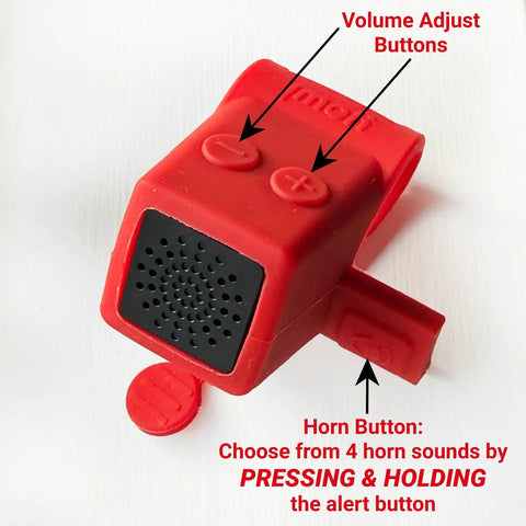 Rechargeable Bike Horn With Squeeze Trigger For Instant Alerts Up To 120 dB No-Fuss Install On Bicycles E-Bikes And Scooters One-Hand Operation Left Handle Mount Quick Charge And Long-Lasting Safety