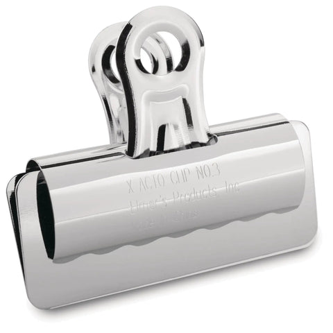 Top Shelf Bulldog Binder Clips 3 Inch Set Of 12 Steel Nickel Plated Paper Clips For Office Organization Desk Supplies And Document Filing The Boss Level Heavy Duty choice, close-up of a single clip.