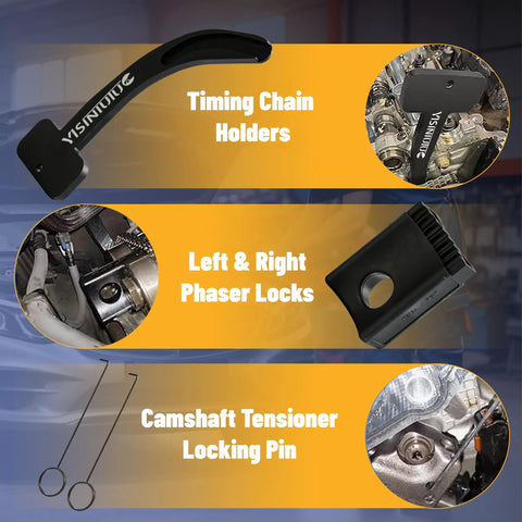3.6L Timing Tool Kit With Camshaft Holding And Phaser Tools For 2011 To 2019 3.6L Engine Vehicles showing components