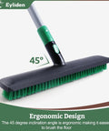 Extra Wide Floor Scrub Brush With Long Telescoping Handle 15 Inch Wide Deck Head 2 In 1 Scrubber Stiff Bristles And Rubber Squeegee