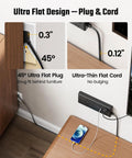 Image showing 10 Ft Heavy Duty Extension Cord With 13 Hella Spacious Ac Outlets And Dual Usb A Type C Fast Charging Rock Solid Surge Protector Power Strip for gaming and dorm use.