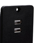 Flush Mount Power Outlet With Heat Resistant Pc Body Legit Fire Proof Design shows two USB ports in black finish.