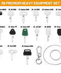 Beefy Heavy Equipment Key Set 39-Piece Master Ignition Key Kit For Case Komatsu Kubota Cat New Holland JCB Volvo Hitachi Yanmar Daewoo Hyster Takeuchi Ford And More