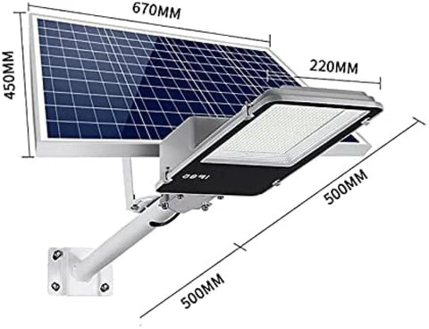 Heavy Duty Outdoor Solar Wall Light With Dusk To Dawn Sensor And Hella Bright Waterproof Led Security Flood Light Featuring A Wireless Remote Control For Driveway Use, showing solar panel and LED details.