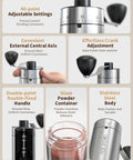 Details of Compact Manual Coffee Grinder With 40 External Grind Settings And Ceramic Conical Burr, Durable Stainless Steel Build