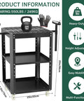 Heavy Duty Workhorse Rolling Planer Stand With Rock Solid 550 Lb Capacity Height Adjustable Workbench Table showing a sturdy tool cart.