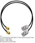 SMA To UHF Coax Extension Cable 20 Inch RG58 50 Ohm Plug And Play Pigtail For CB Ham Radio And WiFi Antennas 2 Pack
