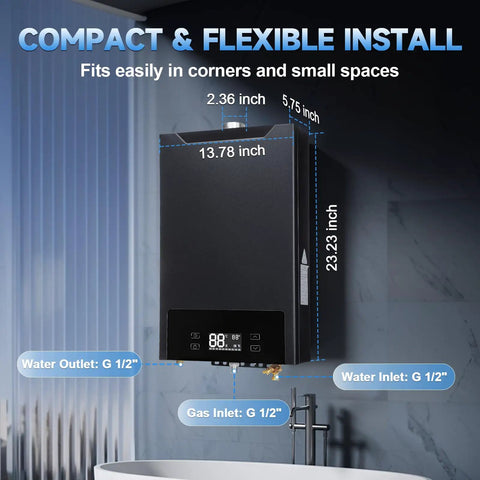 Propane Tankless Water Heater That Knocks It Out Of The Park Delivering Six Point Three Gpm And One Sixty Grand Btu dimensions and install options.