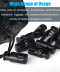Durable POM Plastic Cord Locks Set With Single Hole Spring Toggles For Shoelaces, Drawstrings, Paracord, Bags And Clothing, 10 Pack Black No Slip Grip