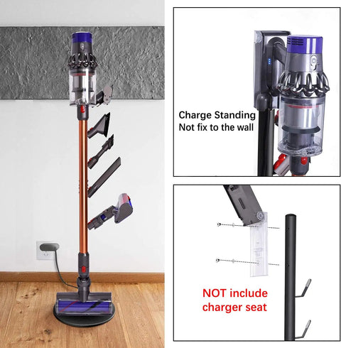 Image of Sturdy Floor Storage Stand With Five Hooks For V Series Cordless Vacuum Cleaners Boss Level Docking Station Organizer Bracket