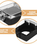 Clear view of Emergency Stop Button Guard Cover for 22mm Push Switches, heavy duty waterproof plastic protector, easy install
