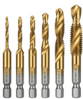 All In One Drill And Tap Bit Set For Metal And Aluminum, Do It All Combo With M3 M4 M5 M6 M8 M10 Sizes, Countersink, Hex Bits, And Multi Use Drill Bits Kit