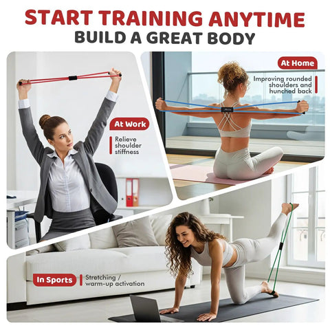 Figure Eight Resistance Bands Set For Arms And Chest Expander Eight Shaped Loop Tubing for home gym workouts and posture correction