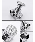 Foot Pump Faucet Kit - Hands-Free Foot Control Kitchen Tap with chrome finish and dual water inlet for easy operation.