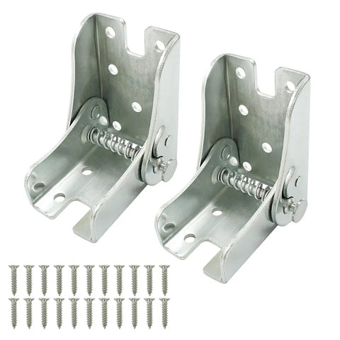 Hella Sturdy Folding Table Leg Brackets Self Locking Heavy Duty Hinge Set with zinc plated steel and screws for easy installation.