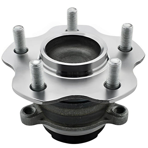 Close-up of FWD Rear Wheel Bearing Hubs Assembly Pair For Nissan Rogue 2014 2015 2016 2017 2018 2019 And Rogue Sport 2017 2018 2019 Replacement Kit