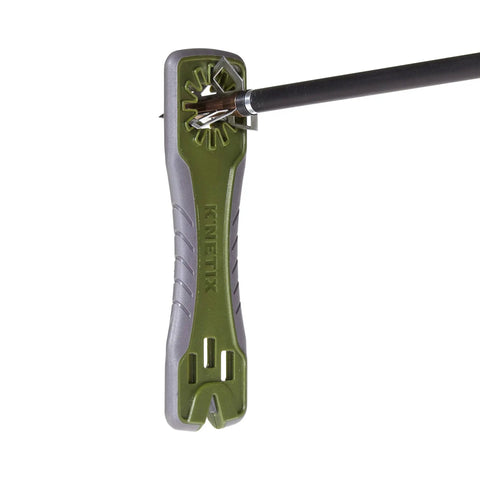 3 In 1 Broadhead Wrench And Sharpener For Archery, On The Go Grip Ready Multipurpose Tool in gray and olive tightening broadhead