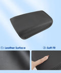 Center Console Cover With Waterproof Leather Armrest Pad For Hyundai Tucson 2022 2026 SE SEL XRT N Line Limited, cushioned comfort, black leather