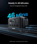 Go-To Portable Power Station 1024Wh LiFePO4 Battery With 2000W AC Outlets And 4500W Peak, showing fast charging feature