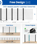 Diagram showing 16 To 20 Ft Modular Black Cable Railing Kit For Decks With 36 Inch Posts And 5 Level Post Kit layout options.