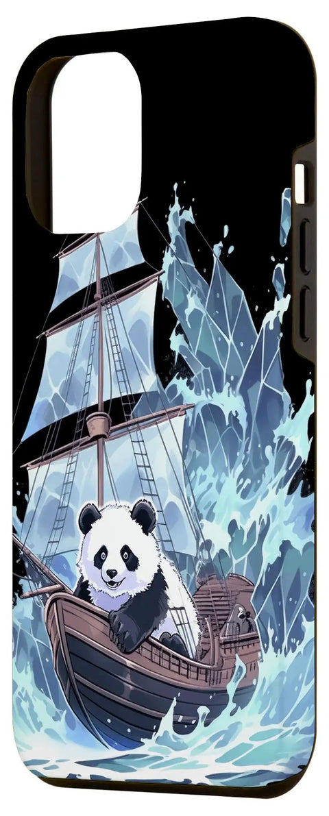 Ice Sailing Panda Bear Yacht Case For 15 Plus Phone Dope Winter Sports Inspired Protective Cover with panda on a boat design
