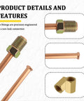 Three Sixteenth Inch Copper Nickel Brake Line Kit With Fittings And Union Couplings, Sixteen Inch Rear Brake Lines For Easy DIY Replacement, Universal Three Sixteenth Brake Line Fittings For Cars And Trucks, Includes Two Couplings And Three Pipes., copper brake line fittings and couplings