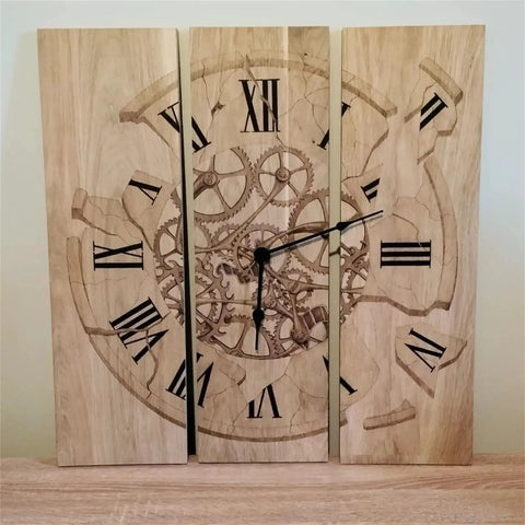 Wall clock design on 12 By 12 Inch Premium Baltic Birch Plywood One Eighth Inch Thick Unfinished Wood AA Grade for crafts