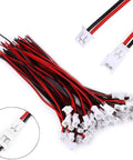 30 Pair Jst 1.25Mm 2 Pin Micro Male Female Connector Plugs With Red Black Wire Harness For Electronics Mods And Quick Fixes Delivering Hassle Free Setup Plus Dead Reliable Connections Daily laid out with wires visible.