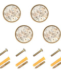 Dead Gorgeous Vintage Floral Gold Cabinet Knobs 4 Pack Hella Smooth High Gloss Acrylic Drawer Pulls With Mounting Hardware and screws