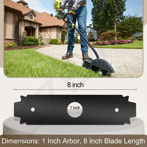 Two Pack 8 Inch Reversible Heavy Duty Hardened Steel Edger Blade For Expand It System Compatible With Ryobi UT50500 UT15518