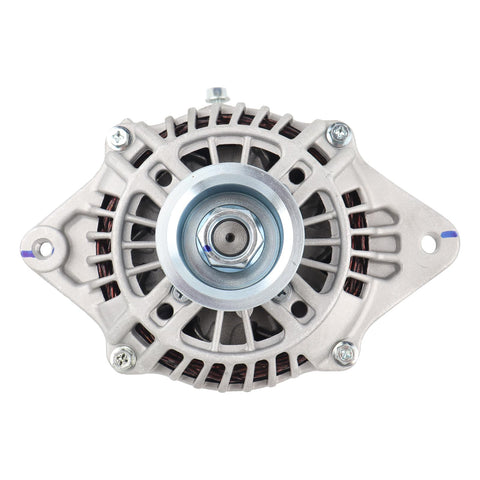 Front view of Beefy 90A 12V Alternator With Five Groove Pulley Fits 2004 To 2010 Subaru Impreza, 2006 To 2010 Forester, And 2006 Saab 9 2X 2.5L As A Direct Replacement For OE 23700AA420 And 11058N