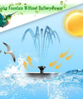 Solar Water Fountain For Bird Bath And Pond, Upgraded 6 Nozzles System, Free Standing Floating Solar Pump in sunlight