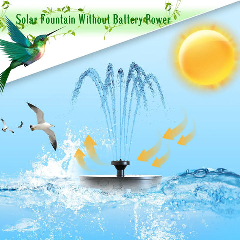 Solar Water Fountain For Bird Bath And Pond, Upgraded 6 Nozzles System, Free Standing Floating Solar Pump in sunlight