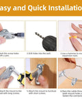 Easy installation steps for Rock Solid Furniture Anchors 10 Pack Anti Tip Wall Straps, showing tools and techniques.