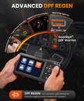 Heavy Duty Truck Diagnostic Scanner With DPF Regen And Forced Reset for Paccar And Detroit Engines shown in hands