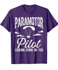 Paraglider Gear Kit For Paramotor Pilots Lovers Dope Powered Paragliding Tee For Men, purple shirt with text design.