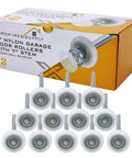 12-pack of 2 Inch Nylon Sealed Garage Door Rollers With 6200ZZ Beefed Up Performance Bearings, Sealed Cap Protection, 7 Inch Stem