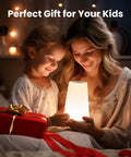 Mother and child using Dimmable Touch Night Light With 360 Degree Control, Portable Bedside Lamp in cozy bedroom setting