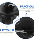 Premium 8pc Plastic End Caps for Roller Shades Bungee Kit Easy Install Cord Plugs Black Blinds Ties Hold Backs Replacement For Home Outdoor Use black plastic end cap close-up on roller blind cord
