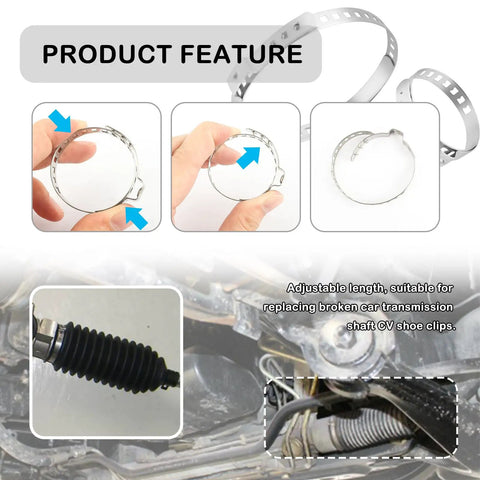 Durable 20 Piece CV Boot Clamp Kit With Stainless Steel Adjustable Hose Clamps Universal Fit For Steering Dust Covers And Fuel Hoses