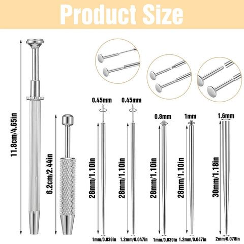 Product size dimensions for Piercing Taper Ball Grabber Tool For Easy Jewelry Swaps And Insertion Flat Back Earrings