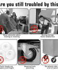 Graphic showing moving challenges like heavy lifting and fragile wheels, with circle highlights. Ideal for 24 Pcs Self Adhesive Caster Wheels Set.