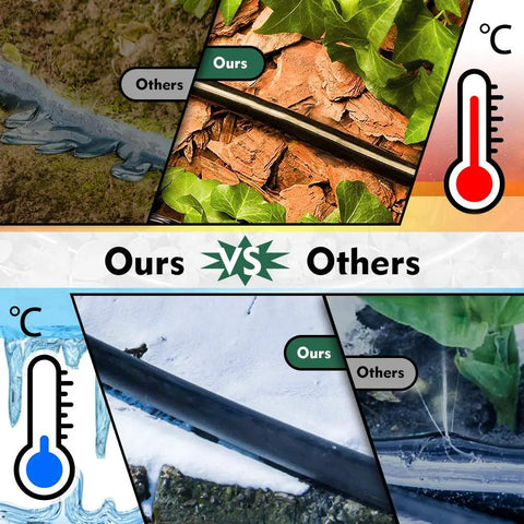 Comparison of Two Hundred Feet One Quarter Inch Drip Irrigation Tubing Flexible Durable Garden Watering Hose against other hoses in various climates
