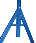 Heavy Duty Adjustable Height Gantry Crane With Phenolic Casters 20 Foot Span 6000 Pound Capacity blue steel frame detail.