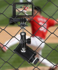 4-In-1 Universal Fence Mount Kit With Tripod Adapter for Recording on a chain-link fence during a baseball game