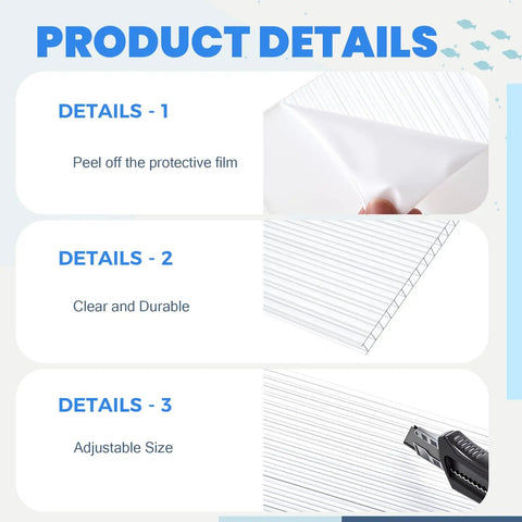 Durable Polycarbonate Aquarium Canopy Set For 20, 29, And 37 Gallon Tanks Clear Fish Tank Lid Without Center Brace 29 X 11.38 X 0.24 Inches Easy Top Access Crack Resistant Keeps Heat In And Pets Out